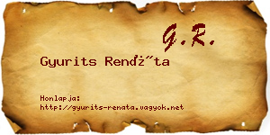 Gyurits Renáta névjegykártya